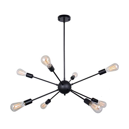 8-Light Sputnik Chandelier Lamp Black Ceiling Light Industrial Pendant Light 8-Light Sputnik Chandelier Lamp Black Ceiling Light Industrial Pendant Light